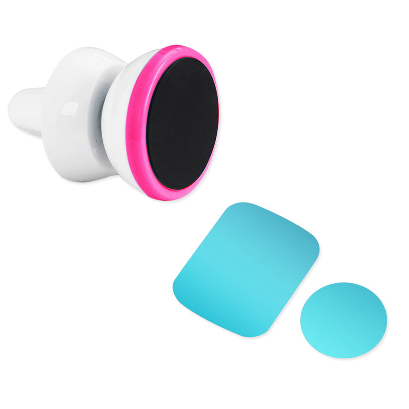 REIKO UNIVERSAL AIR VENT MAGNETIC CAR MOUNT PHONE HOLDER IN WHITE HOT PINK SKU:HLD10-WHHK